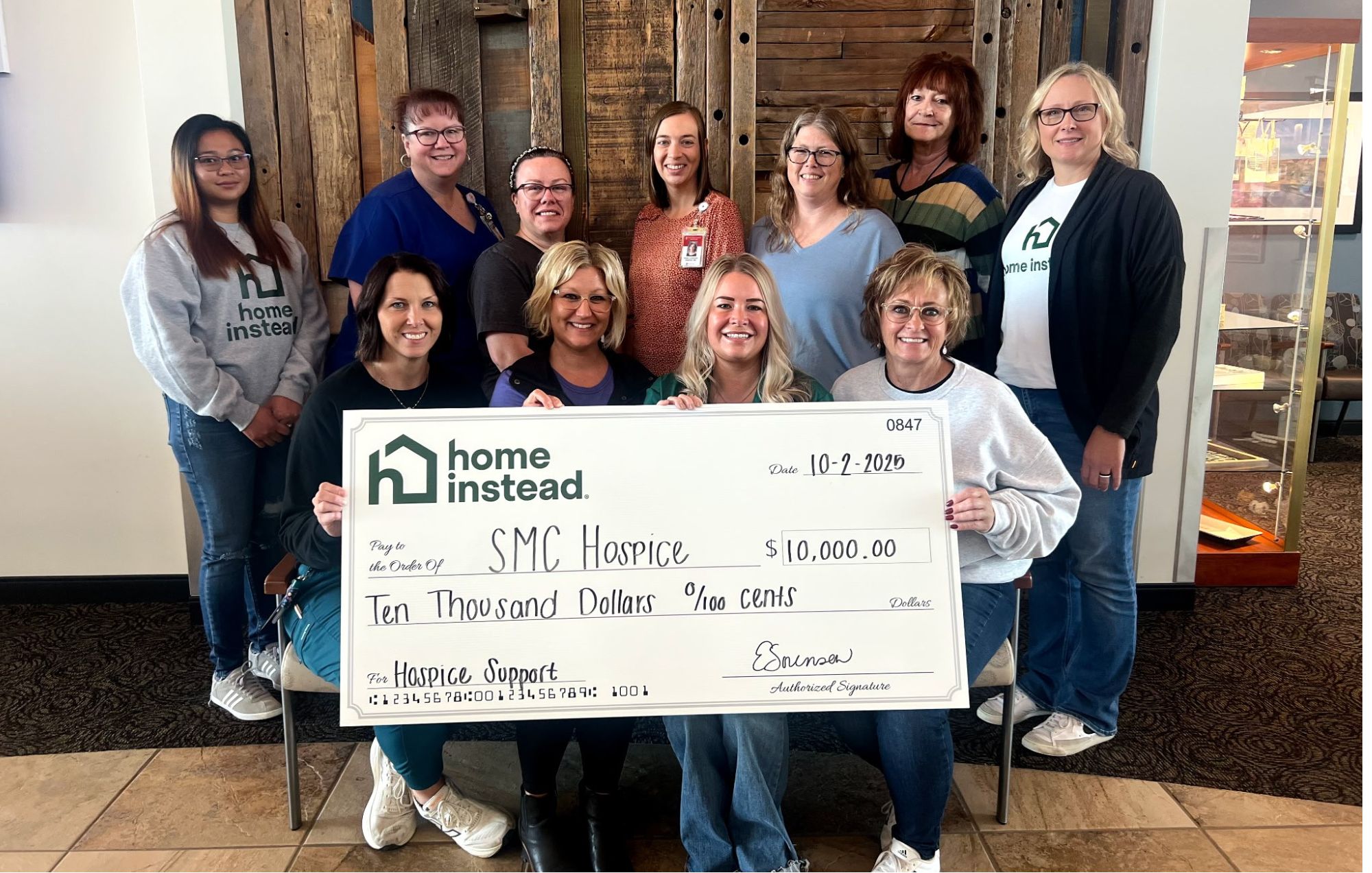 Home Instead Donates $10,000 to Support SMC Hospice
